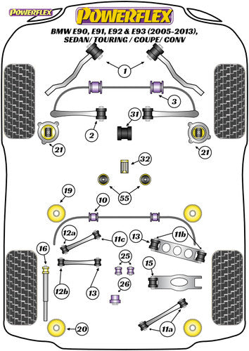 Powerflex PFF5-4631 Polyurethane Gear Selector Arm Front Mount (Oval) for BMW 3 Series E90 E91 E92 E93 2005-2013 | Shifter/Linkage/Gear Lever Bushing Insert 26mm | Manual Gearbox Selector Rod Bush | E9x | Replaces OE 25117507695
