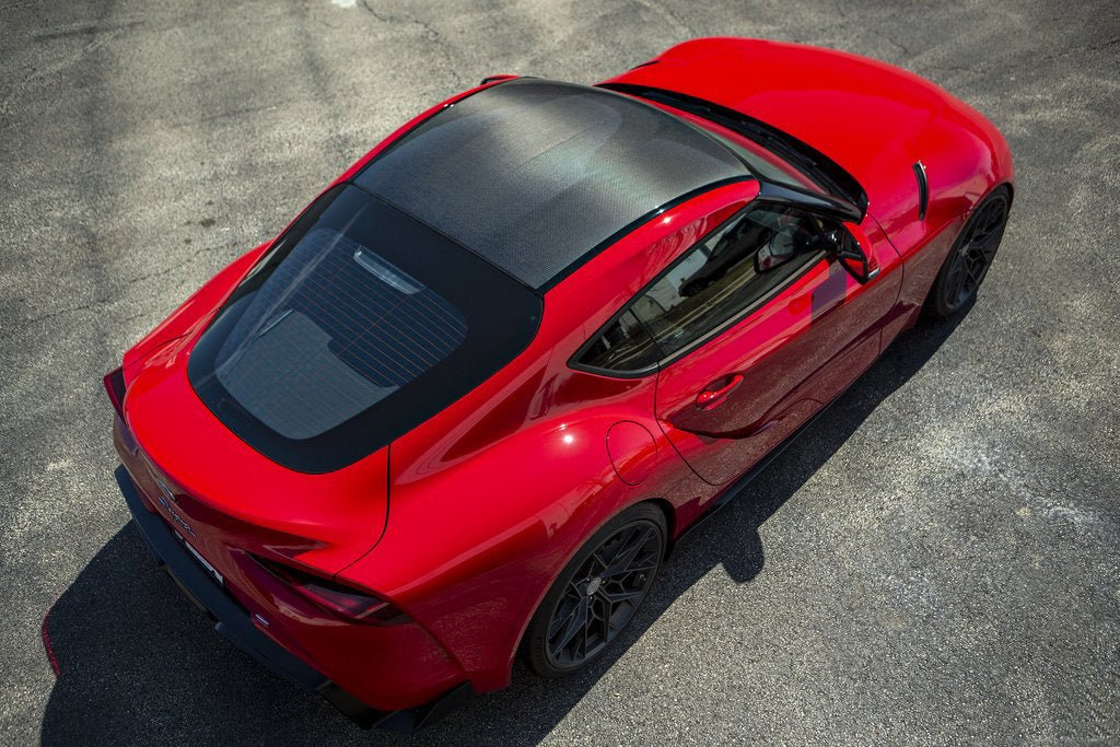 RKP Full Carbon Fibre/Fiber Roof Skin/Panel for Toyota GR Supra A90 MK5/MKV (J29) - Replacement Roof Shell Conversion, Lightweight (9 lb saving) Double Bubble/Twin Hump, V-Weave V-Pattern - Made in USA