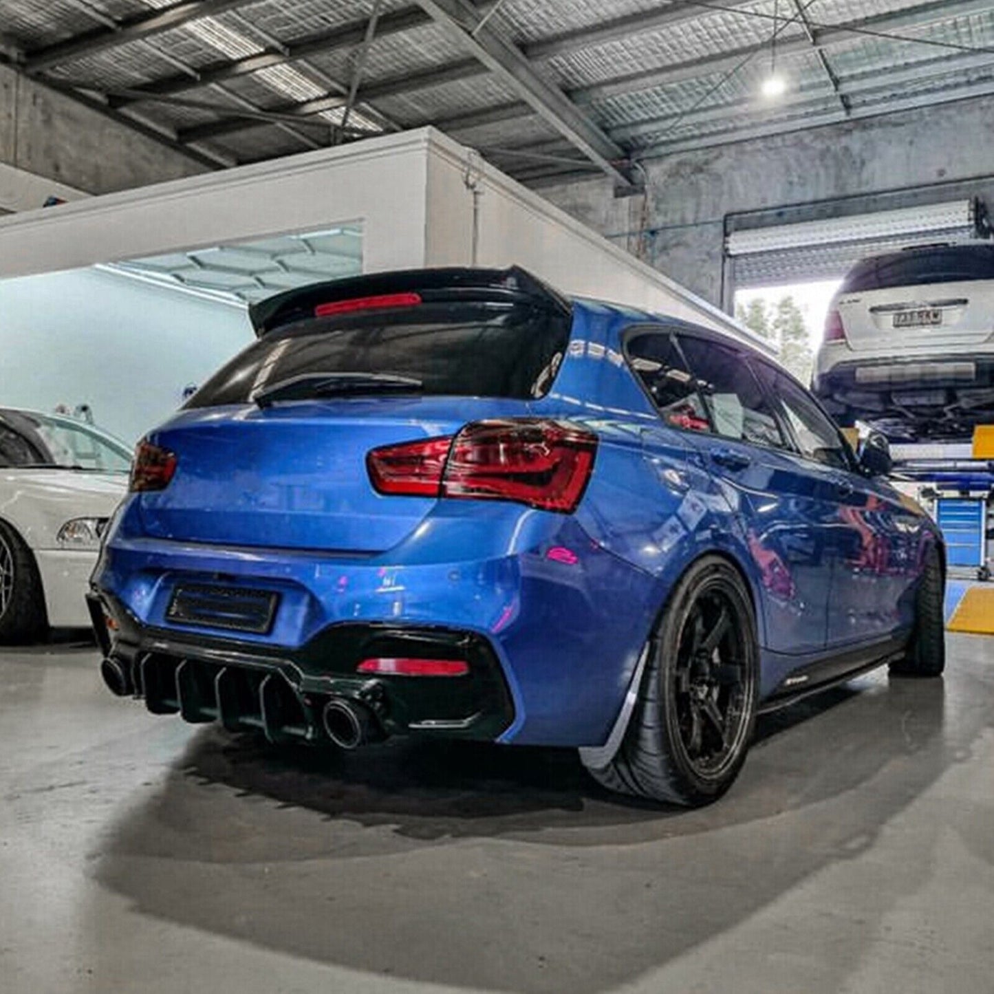 BMW 1 Series F20/F21 LCI Rear Valance Fin Extensions - Rear Diffuser Fins/Strakes/Aero Blades for M140i | M Performance Style Rear Bumper Add-Ons | For Aftermarket Diffusers (Fins Only, Diffuser Not Included)