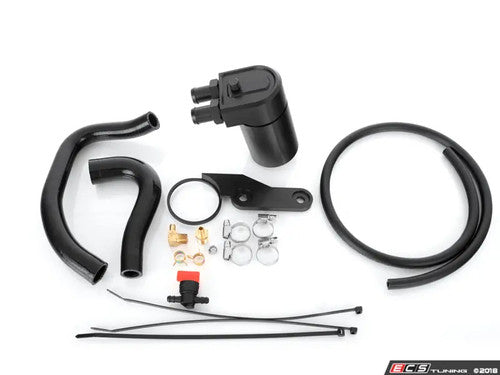 Turner Motorsport Baffled Oil Catch Can / Air-Oil Separator (AOS) PCV Catch Tank with Drain Kit for BMW S55 - F80 F82 F83 M3 M4 Crankcase Breather Upgrade