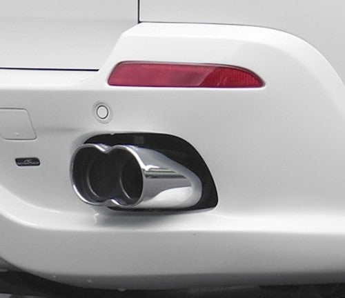 Genuine AC Schnitzer Dual Outlet Chrome Exhaust Tips / Muffler Tailpipe Finishers for BMW X5 E70 Pre-LCI Pre-Facelift (2007-2010) - Twin Exit Racing Tip Trims, Pair - Fits 30d 30sd 30si 48i