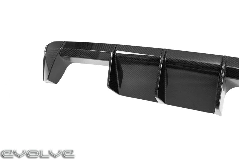 TRE Dry Carbon Rear Diffuser (2x2 Twill Pre-Preg) for BMW M3/M4 G80 G81 G82 G83 2020+ (G8X) - OEM Style Rear Valance / Bumper Diffuser - Autoclave Carbon Fibre (Fiber) - Direct Bolt-On Exact Fit Replacement
