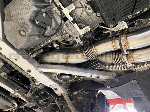 Garage Whifbitz 3" (76mm) Decat/De-Cat Downpipes for BMW M3, M4 & M2 Competition S55 (F80/F82/F83/F87) – Catless Turbo Downpipes/Test Pipes, 304 Stainless, Stage 2/Track, 2014-2021