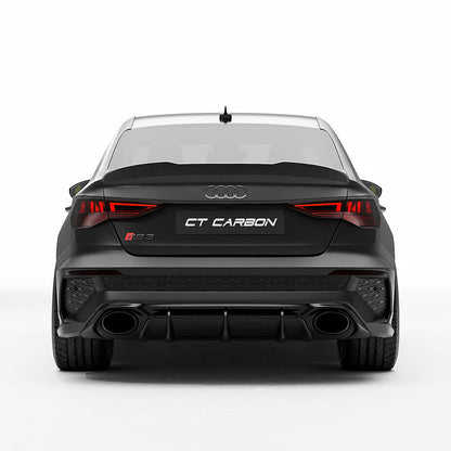 Audi RS3 8Y Rear Bumper Diffuser V2 by CT Design – Carbon Fibre (Carbon Fiber) Rear Valance/Splitter, Gloss Pre-Preg, OEM+ – Fits 2022+ Sportback & Saloon/Sedan