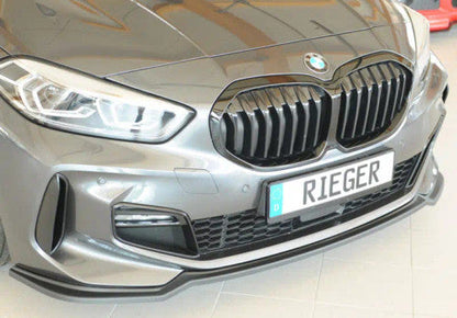 Rieger Gloss Black Front Lip Spoiler Splitter for BMW 1 Series F40 2019+ - Fits M135i & M Sport Bumper | Front Bumper Lip, Chin Spoiler, Lower Valance Extension, Aero Splitter