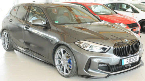 Rieger Gloss Black Front Lip Spoiler Splitter for BMW 1 Series F40 2019+ - Fits M135i & M Sport Bumper | Front Bumper Lip, Chin Spoiler, Lower Valance Extension, Aero Splitter