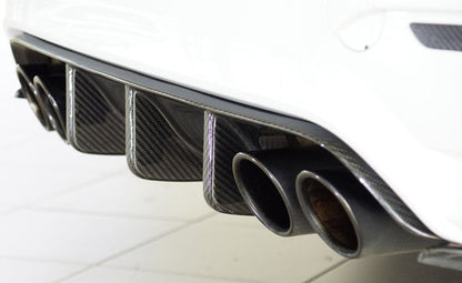 Rieger Rear Diffuser / Lower Valance for BMW M3 M4 F80 F82 F83 (2012-2018) - OEM/M Performance-Style Rear Apron & Bumper Skirt Insert for Quad Exhaust - ABS Direct Fit - Matte or Gloss Black - F8X Rear Splitter Trim