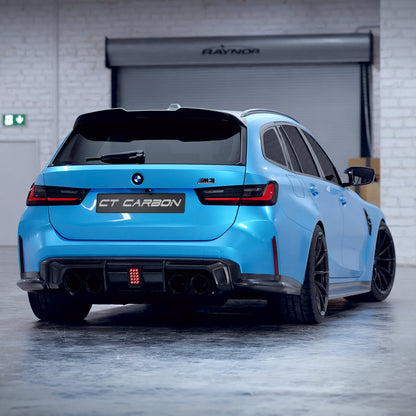 BMW M3 Touring G81 Rear Lip Spoiler / Tailgate Boot Wing (2021+) – Dry Pre-Preg Carbon Fiber/Fibre with Window Trim Add-On | Estate/Wagon Rear Blade | OEM+ Fitment | CT Design