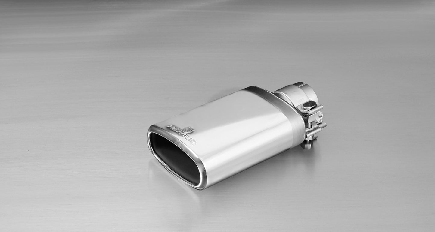 Remus Rear Silencer Back Box Exhaust for Audi A3 1.8T Turbo | Stainless Steel Sport Muffler | 142x72 mm Oval Chromed Tailpipe | Direct Fit Performance Upgrade