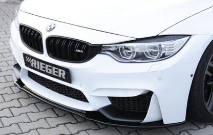 Rieger Tuning Lower Front Lip Spoiler/Splitter for BMW M3 M4 (F80 F82 F83/F8X, 2014-2020) - Gloss Black or Paintable ABS - Chin Spoiler/Bumper Lip/Front Apron - OEM Fit for Standard Bumper