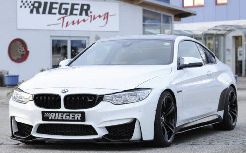 Rieger Tuning Lower Front Lip Spoiler/Splitter for BMW M3 M4 (F80 F82 F83/F8X, 2014-2020) - Gloss Black or Paintable ABS - Chin Spoiler/Bumper Lip/Front Apron - OEM Fit for Standard Bumper