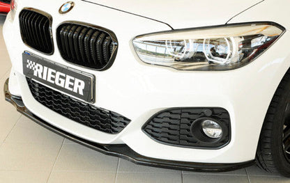 Rieger Gloss Black Front Splitter / Lip Spoiler for BMW 1 Series M135i M140i (F20 F21 LCI 2015-2019) – M Sport Front Bumper Chin Spoiler, Bumper Lip, Aero Lip, OEM Style Piano Black ABS