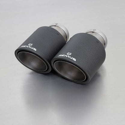Remus Axle-Back Rear Silencer Backbox Exhaust, Left, Twin 84mm Tailpipes, Stainless Steel, EEC Approved for BMW 3 Series E46 320i (125 kW) 2000-2005