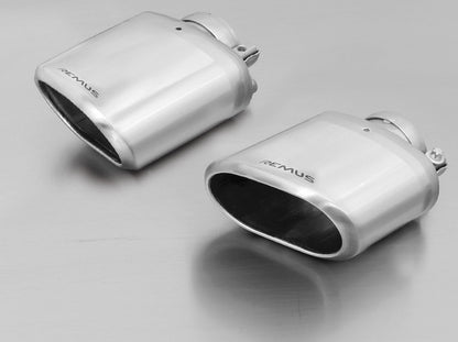 REMUS Axle-Back Sports Exhaust Rear Silencer/Muffler with Dual 133x85mm Oval Angled Chrome Tips for SEAT Leon Cupra 2.0 TSI MK3 5F ST Estate/Wagon 195kW CJXE 2014+ | Stainless Steel 70mm | ECE/E-mark Approved | Non-OPF/GPF Twin Exit Back Box
