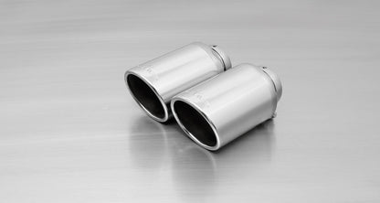 Remus Non-Resonated Cat-Back Exhaust, Dual Exit, 2x 102mm Angled Stainless Tailpipes for VW Volkswagen Golf GTI Mk7 2.0 TSI (CHHB) 2013-2016, EEC Approved