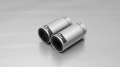Remus Left-Side Rear Silencer/Muffler Back Box (Axle-Back), Twin 84mm Tips/Tailpipes - Audi A3 8V/8VA Sportback 1.4 TFSI 90kW 2013+, Stainless Steel, ECE Approved Performance Exhaust