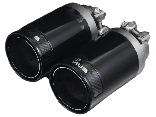 Remus Street Race 98mm Black Chrome Exhaust Tips Pair w/ Carbon Insert – Tailpipe Finishers/Trims 0026 98CB for BMW M240i F22/F23, 645Ci/650Ci E63/E64; Mini F54/F60 Cooper S & JCW Clubman/Countryman; Audi A4/A5 B8 3.2 Quattro