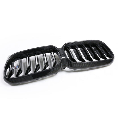 BMW F90 M5 & G30/G31 5 Series LCI Facelift (2017-2020) Carbon Fibre/Carbon Fiber Front Kidney Grilles – Gloss Carbon Radiator Grill Replacement for Saloon & Touring | OEM-Style CT Carbon