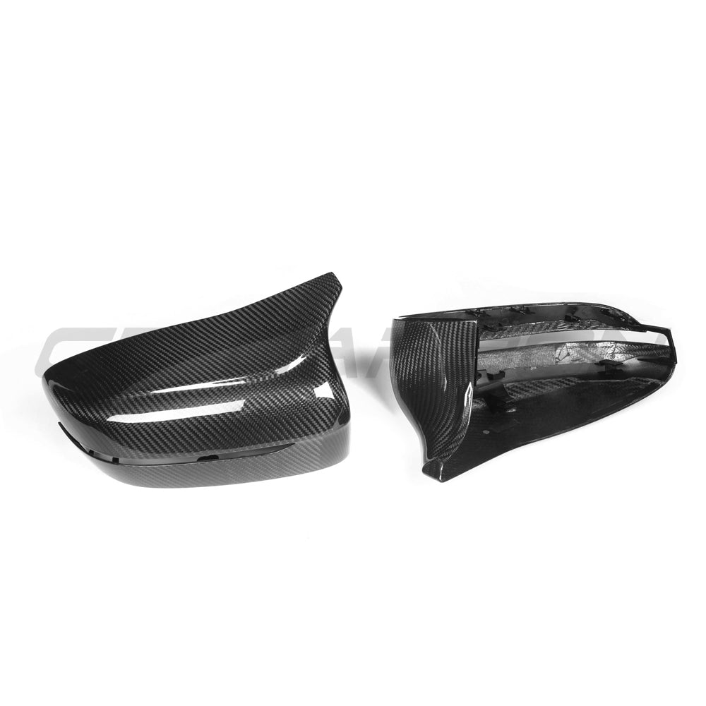 BMW M5 F90 2018-2023 Dry Prepreg Carbon Fibre/Fiber Mirror Caps/Covers (Replacement Housings) Gloss Twill – LHD Only – Fits M5 & M5 Competition – OEM-Style Wing/Door Mirror Shells by CT Carbon