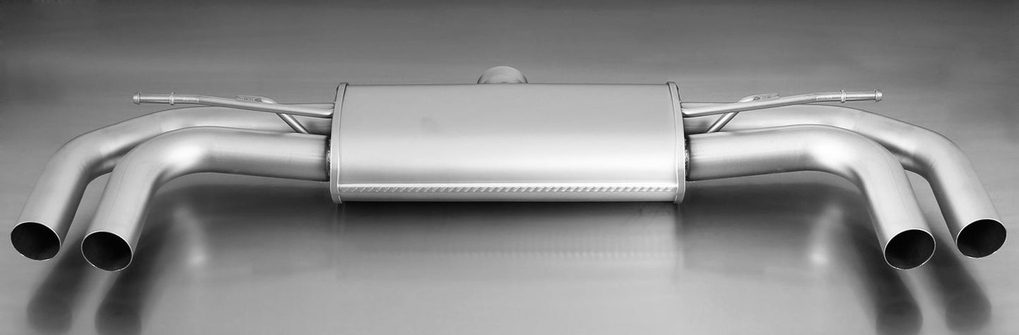 Remus Cat-Back Rear Exhaust for Audi A3 1.4 TFSI 8V Saloon/Sedan (2012+) – Non-Resonated Sports System, Resonator/Backbox/Muffler Delete – Stainless Steel, Quad 84mm Tips/Tailpipes L/R – ECE Approved – Performance Upgrade for Non-GPF Non-PPF Cars