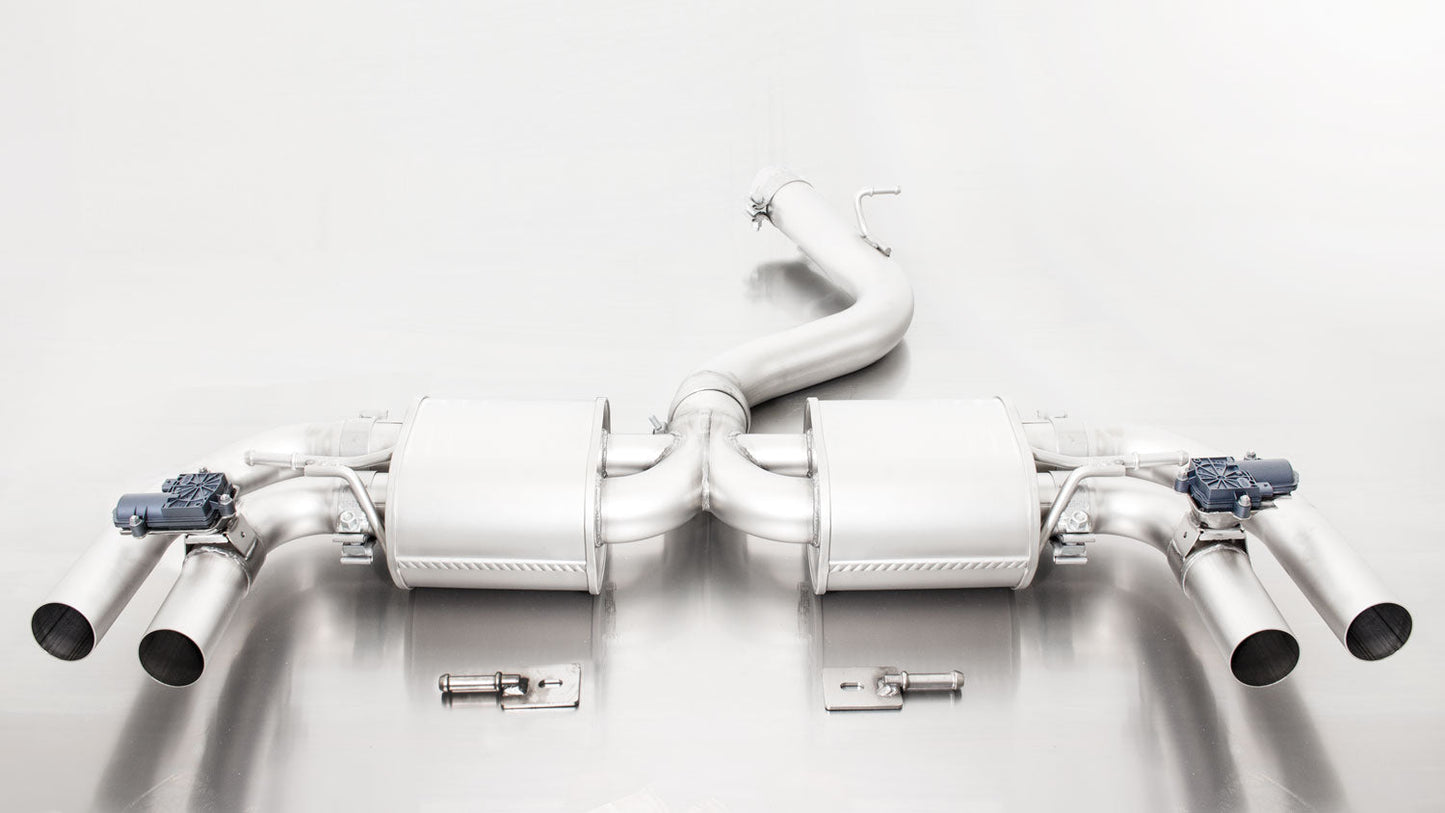 Remus Cat Back Sports Exhaust for Audi RS3 8V 2017-2018 2.5 TFSI – Non-Resonated (No Centre Silencer), ECE Approved, Stainless Steel, Twin Carbon Fibre Oval Tips 175x108 – Pre-OPF/No GPF – 8VA Sportback Performance Catback