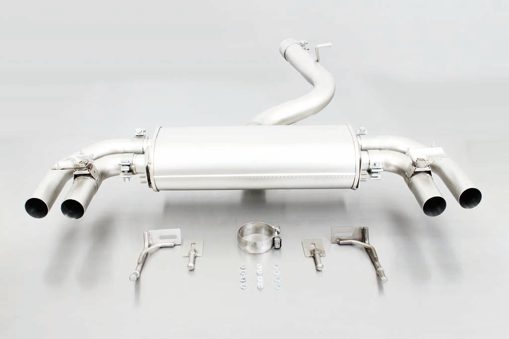 Remus Non-Resonated Cat-Back Exhaust System for Audi S3 8V Saloon (2013-2016) 2.0 TFSI Quattro - Valved, Quad 90mm Rolled-Edge Chrome Tips, Stainless Steel, EEC Approved