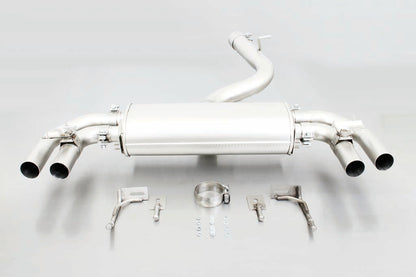 Remus Non-Resonated Cat-Back Exhaust System for Audi S3 8V Saloon (2013-2016) 2.0 TFSI Quattro - Valved, Quad 90mm Rolled-Edge Chrome Tips, Stainless Steel, EEC Approved
