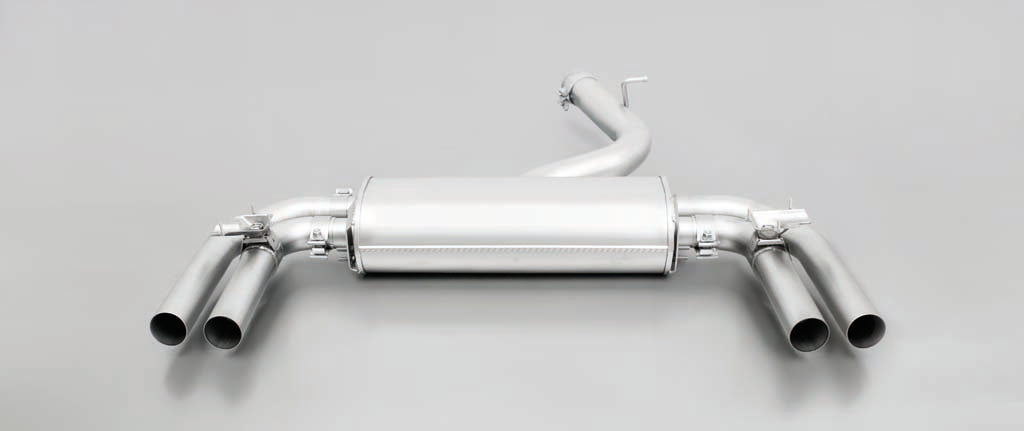 Remus Turbo-Back Exhaust Non-Resonated, Valved, Quad 84mm Tips for Audi S3 8V (8VS Saloon) 2.0 TFSI Quattro CJXC 221 kW 20132016  Stainless Steel, EEC Approved
