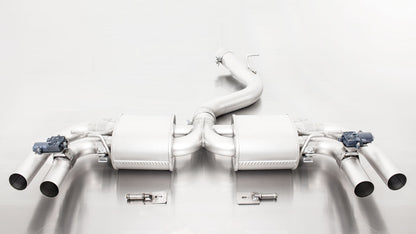 Remus Non-Resonated Cat-Back Exhaust System for Audi RS3 8V/8VA Sportback (2015+) 2.5 TFSI 270 kW â€” Twin Carbon Oval Tips 175x108 mm â€” Stainless Steel â€” EEC Approved â€” Fits Non-GPF Models
