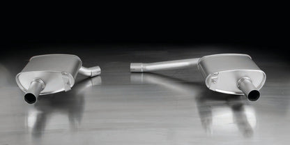 Remus Axle-Back Sport Exhaust Rear Silencer/Muffler Back Box, Twin 98mm Tips/Tailpipes for Audi A4 B8 (8K) Saloon/Sedan 2.0 TFSI Quattro CDNC 155kW 2008–, Stainless Steel, ECE Approved, Non-PPF/OPF (No GPF), Left/Right Dual Exit
