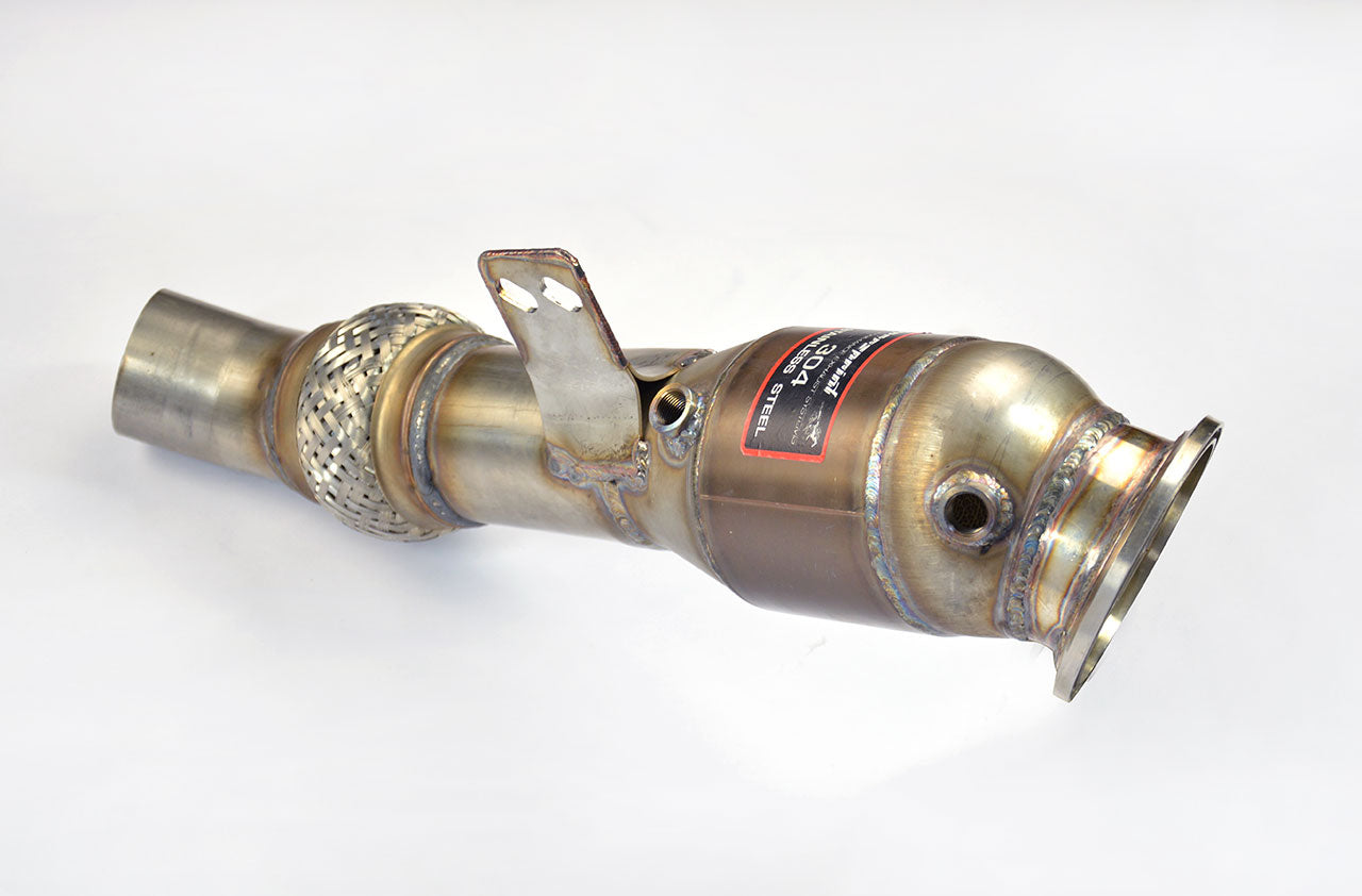 Supersprint BMW B58 200-Cell Sports Catalyst / Catted Downpipe (200 CPSI) High-Flow Front Catalytic Converter, Direct Bolt-On Front Pipe - M240i 340i 440i 540i 640i GT 740i X3 M40i X4 M40i (F22 F30 F32 G30 G32 G11 G01 G02) - 524241
