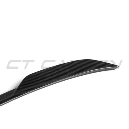 BMW G82 M4 / G22 4 Series Coupe Carbon Fibre Boot Lip Spoiler – DA Style Ducktail Gloss Carbon Rear Trunk Lip Wing | Pre-Preg CFRP 2x2 Twill | Fits 2020+ G22, 2021+ M4 Competition xDrive | CT Carbon OEM+ Fitment