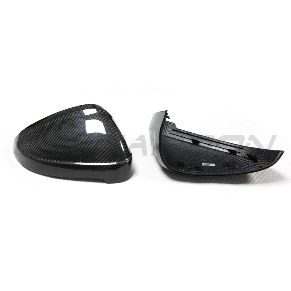 Audi A4 A5 S4 S5 RS4 RS5 B9/B9.5 2016+ Dry Pre-Preg Carbon Fibre/Fiber Wing/Side Mirror Covers Caps | RS-Style Replacement Shells Housings | OEM Fitment | For Vehicles Without Lane/Side Assist | CT Carbon