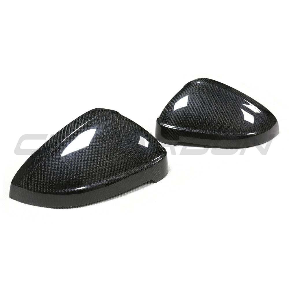 Audi A4 A5 S4 S5 RS4 RS5 B9/B9.5 2016+ Dry Pre-Preg Carbon Fibre/Fiber Wing/Side Mirror Covers Caps | RS-Style Replacement Shells Housings | OEM Fitment | For Vehicles Without Lane/Side Assist | CT Carbon