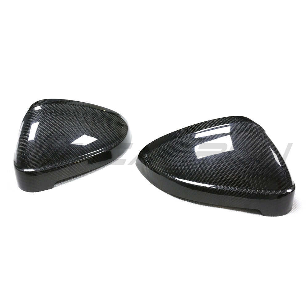 Audi A4 A5 S4 S5 RS4 RS5 B9/B9.5 2016+ Dry Pre-Preg Carbon Fibre/Fiber Wing/Side Mirror Covers Caps | RS-Style Replacement Shells Housings | OEM Fitment | For Vehicles Without Lane/Side Assist | CT Carbon