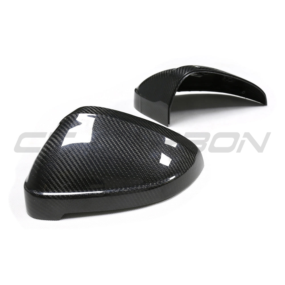 Audi A4 A5 S4 S5 RS4 RS5 B9/B9.5 2016+ Dry Pre-Preg Carbon Fibre/Fiber Wing/Side Mirror Covers Caps | RS-Style Replacement Shells Housings | OEM Fitment | For Vehicles Without Lane/Side Assist | CT Carbon