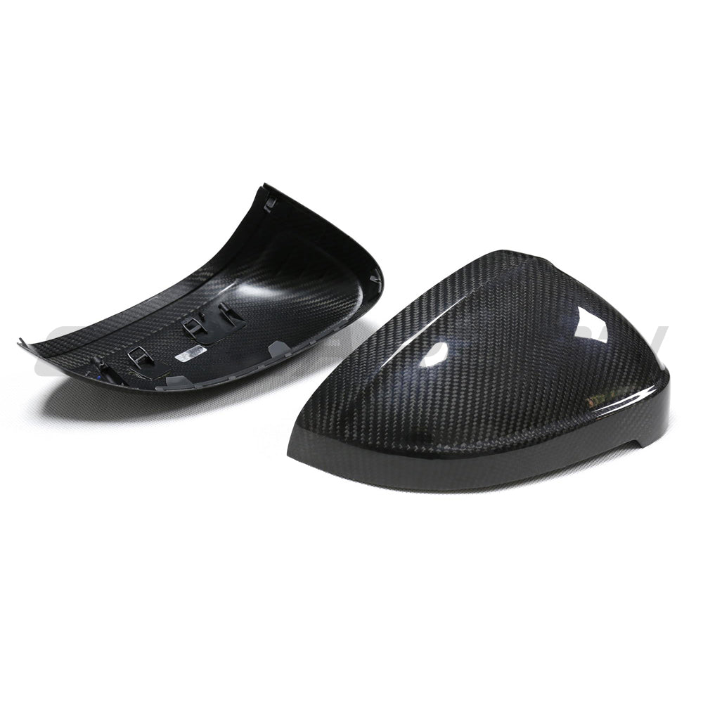Audi A4 A5 S4 S5 RS4 RS5 B9/B9.5 2016+ Dry Pre-Preg Carbon Fibre/Fiber Wing/Side Mirror Covers Caps | RS-Style Replacement Shells Housings | OEM Fitment | For Vehicles Without Lane/Side Assist | CT Carbon