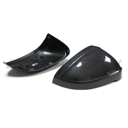 Audi A4 A5 S4 S5 RS4 RS5 B9/B9.5 2016+ Dry Pre-Preg Carbon Fibre/Fiber Wing/Side Mirror Covers Caps | RS-Style Replacement Shells Housings | OEM Fitment | For Vehicles Without Lane/Side Assist | CT Carbon