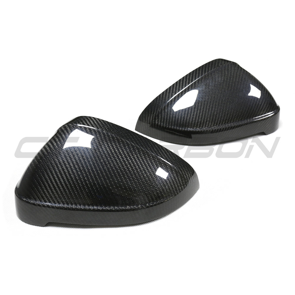 Audi A4 A5 S4 S5 RS4 RS5 B9/B9.5 2016+ Dry Pre-Preg Carbon Fibre/Fiber Wing/Side Mirror Covers Caps | RS-Style Replacement Shells Housings | OEM Fitment | For Vehicles Without Lane/Side Assist | CT Carbon