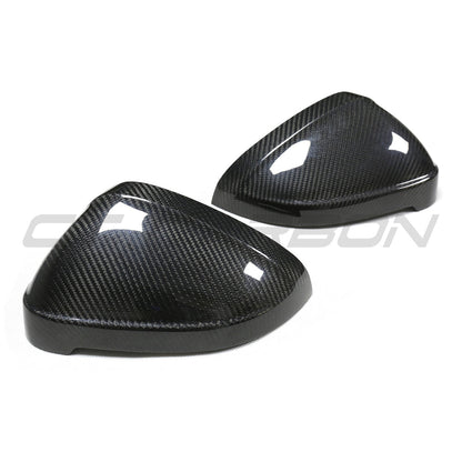 Audi A4 A5 S4 S5 RS4 RS5 B9/B9.5 2016+ Dry Pre-Preg Carbon Fibre/Fiber Wing/Side Mirror Covers Caps | RS-Style Replacement Shells Housings | OEM Fitment | For Vehicles Without Lane/Side Assist | CT Carbon