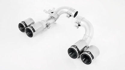 Remus Resonated Turbo-Back Valved Exhaust System, OE Valve Control, Quad 84mm Carbon Tailpipes for BMW 3 Series 335i F30/F31 (20122014)  Stainless Steel, EEC Homologated, Non-GPF
