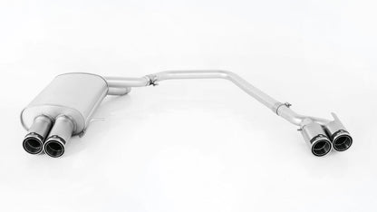Remus Axle-Back Exhaust, Rear Silencers L/R, Quad 84mm Straight Carbon Fibre Tips, BMW 5 Series 520d F10/F11 2010+ 2.0d 120 kW, Stainless Steel Performance Back Boxes/Mufflers, EU EEC Type-Approved Quad Exit