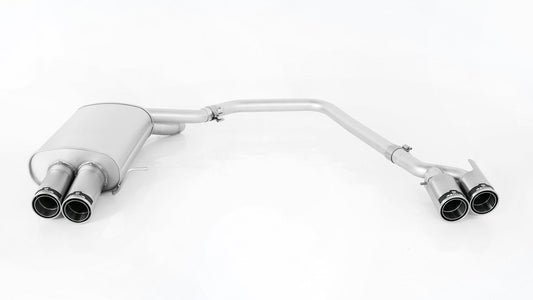 Remus Axle-Back Exhaust, Rear Silencers L/R, Quad 84mm Straight Carbon Fibre Tips, BMW 5 Series 520d F10/F11 2010+ 2.0d 120 kW, Stainless Steel Performance Back Boxes/Mufflers, EU EEC Type-Approved Quad Exit