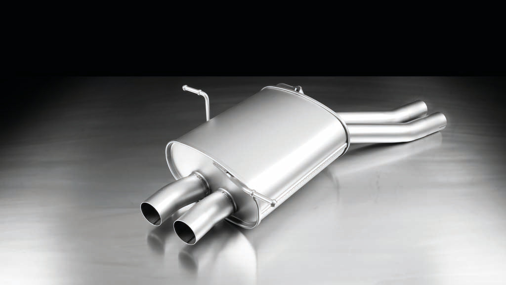 Remus Axle-Back Rear Silencer Backbox Exhaust, Left, Twin 84mm Tailpipes, Stainless Steel, EEC Approved for BMW 3 Series E46 320i (125 kW) 2000-2005