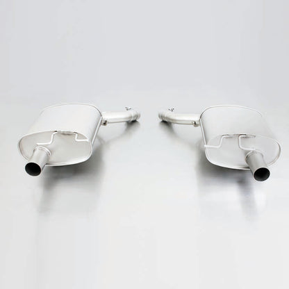REMUS Exhaust Rear Silencer Axle-Back L/R for BMW 6 Series 650Ci E63/E64 (20032005, 245 kW)  Twin 98mm Tailpipes, Stainless Steel Back Box, EEC Approved, Non-GPF