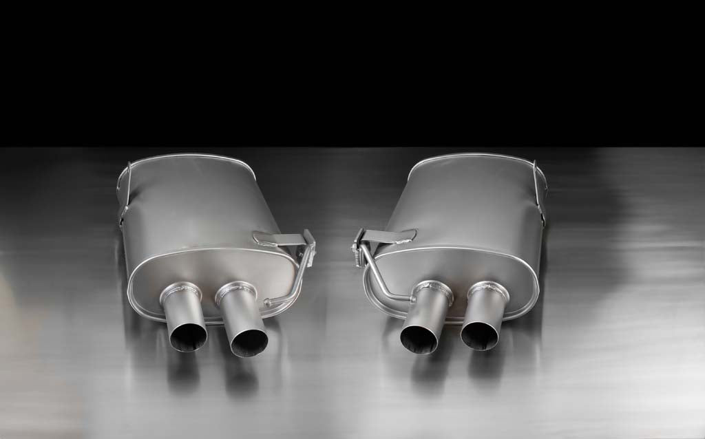 Remus Non-Resonated Cat-Back Racing Exhaust System for BMW M3 E90 E92 E93 (E9X) 2007+  Stainless Steel Quad Exit, 98mm Carbon/Black Chrome Tips  ECE Approved, No GPF/OPF