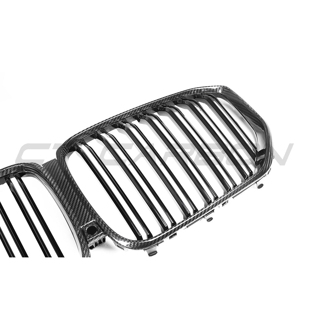 BMW X5 G05 & X5M F95 2019–2022 Pre-LCI (Pre-Facelift) Carbon Fibre/Fiber Kidney Grilles – Gloss Carbon Front Grill/Grille Replacement Radiator Nose Trim by CT Carbon
