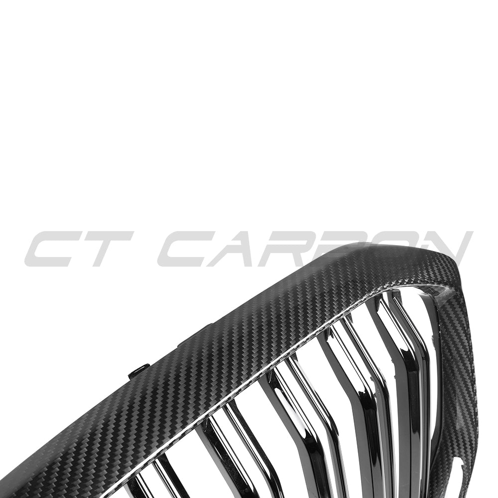 BMW X5 G05 & X5M F95 2019–2022 Pre-LCI (Pre-Facelift) Carbon Fibre/Fiber Kidney Grilles – Gloss Carbon Front Grill/Grille Replacement Radiator Nose Trim by CT Carbon
