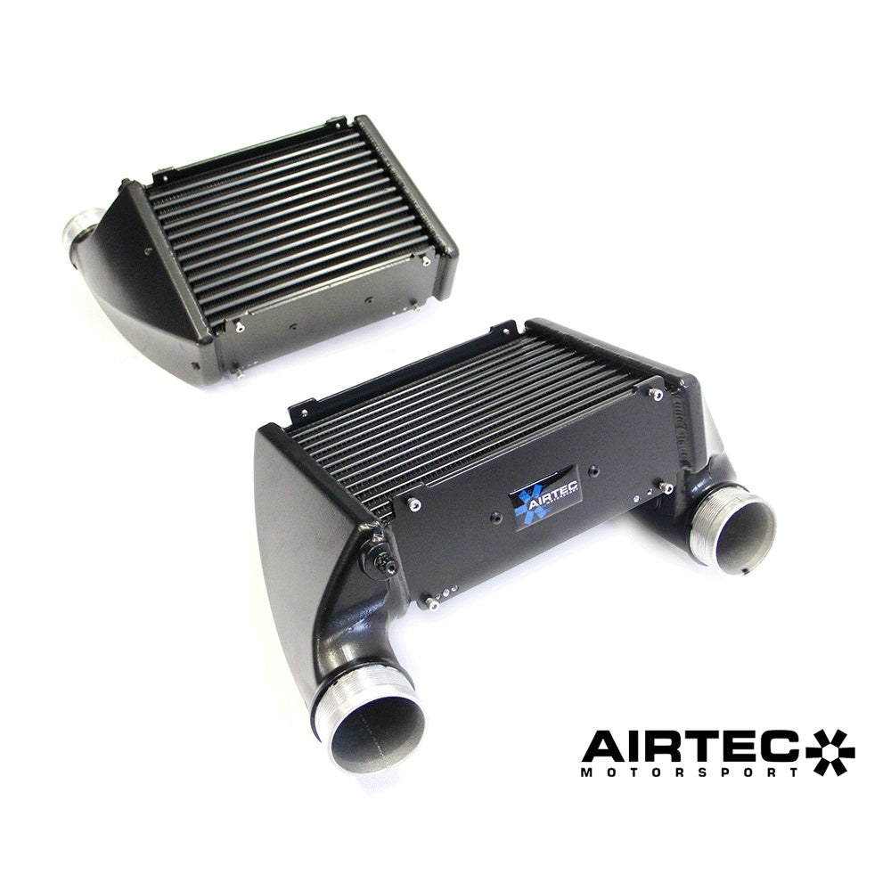 AIRTEC Motorsport SMIC Intercooler Re-Core & Refurb/Rebuild/Repair Service (Send-In/Mail-In, UK) for Audi RS6 C5 4.2 BiTurbo V8 - Twin Side-Mount Charge Coolers - OEM End Tanks Retained, Pro-Series Black, TIG-Welded Upr