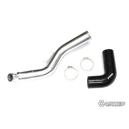 AIRTEC Motorsport 2.5 Inch Hot Side Boost Pipe / Alloy Charge Pipe for Ford Fiesta ST180 1.6 EcoBoost - Direct Fit for Revo S242 Turbo Kit, Compatible with Turbo Technics S242, Includes Pro Hoses Silicone Joiner